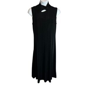 Chico's Travelers Black Sleeveless Knotted Front Midi Maxi Shift Dress  XL  (3)